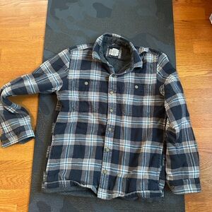 LL Bean fleece lined flannel snap front mens S